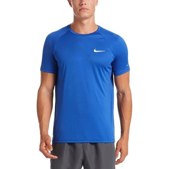 NEW Nike Dri-Fit Essential Hydroguard Swim Tee Shirt Men's Medium Blue UPF 40+ - Picture 1 of 3